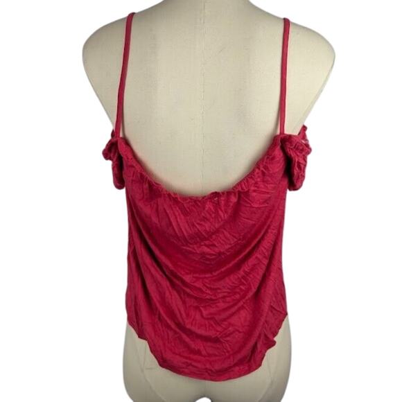 Ultra Flirt Womens Crotchet Knit Blouse Cayenne Size L Off Shoulder Embroidered - Picture 3 of 4